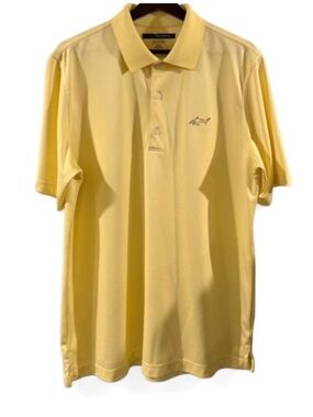 Men’s Greg Norman Collection Light Yellow Golf Polo Shirt Size Medium